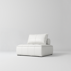Manufakturo Rhéa Luxury Boutique Sofa with Soft Upholstery for Salon Waiting Area White - product displayed with its packaging on a dark background