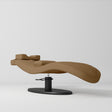 Manufakturo Royale Luxury & Ergonomic Beauty Lash Bed Black Base Caramel - close-up of the upholstery and construction details