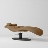 Manufakturo Royale Luxury & Ergonomic Beauty Lash Bed Black Base Caramel - close-up of the upholstery and construction details