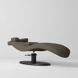 Manufakturo Royale Luxury & Ergonomic Beauty Lash Bed Black Base Cocoa Mocha - close-up of the upholstery and construction details
