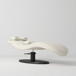 Manufakturo Royale Luxury & Ergonomic Beauty Lash Bed Black Base Creamy - close-up of the upholstery and construction details