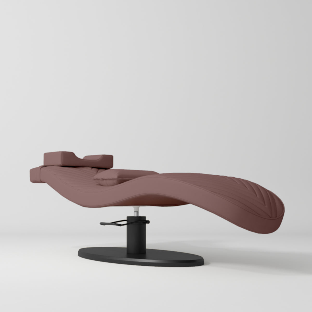 Manufakturo Royale Luxury & Ergonomic Beauty Lash Bed Black Base Dusty Rose - close-up of the upholstery and construction details