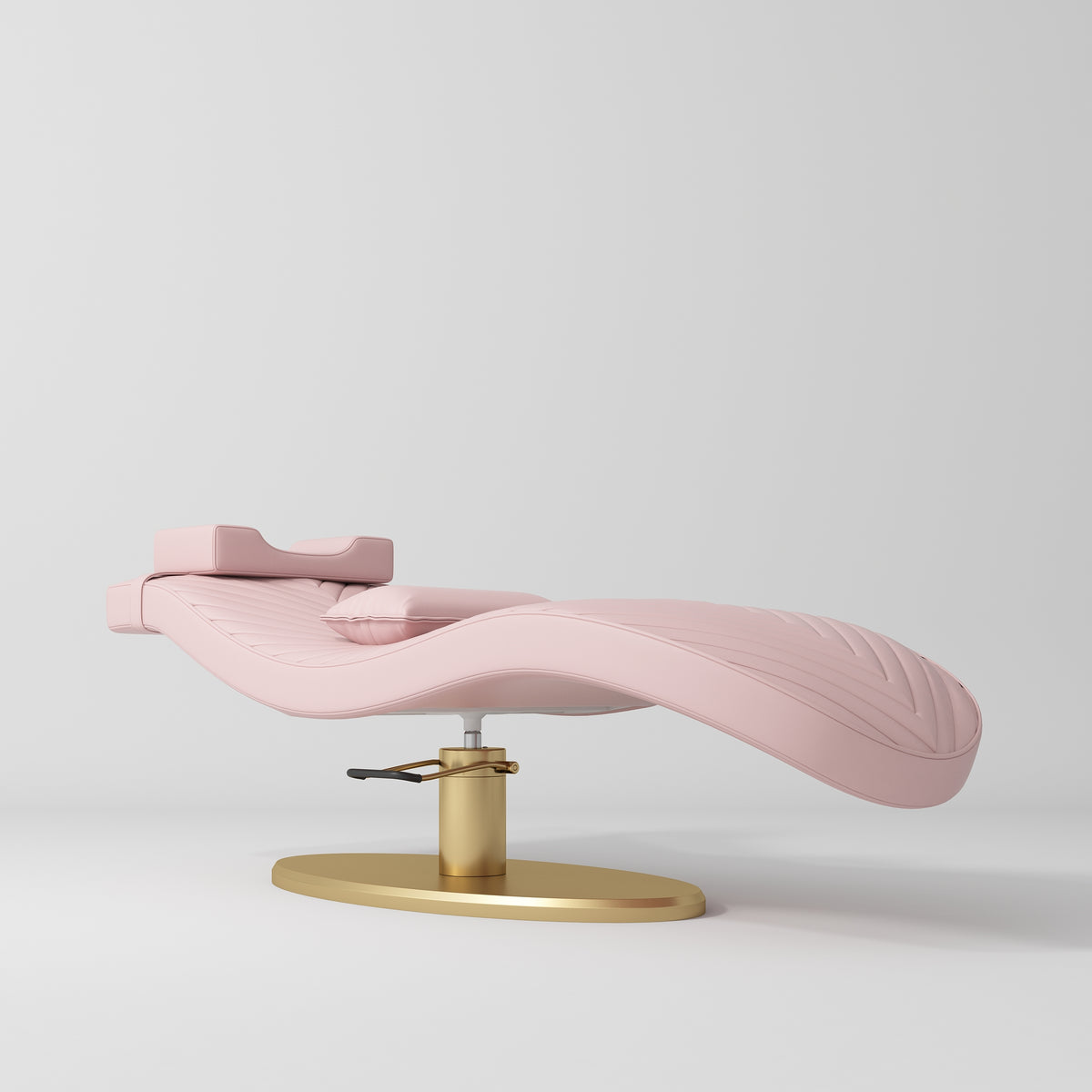 Manufakturo Royale Luxury & Ergonomic Beauty Lash Bed Gold Base Bare Blush - close-up of the upholstery and construction details