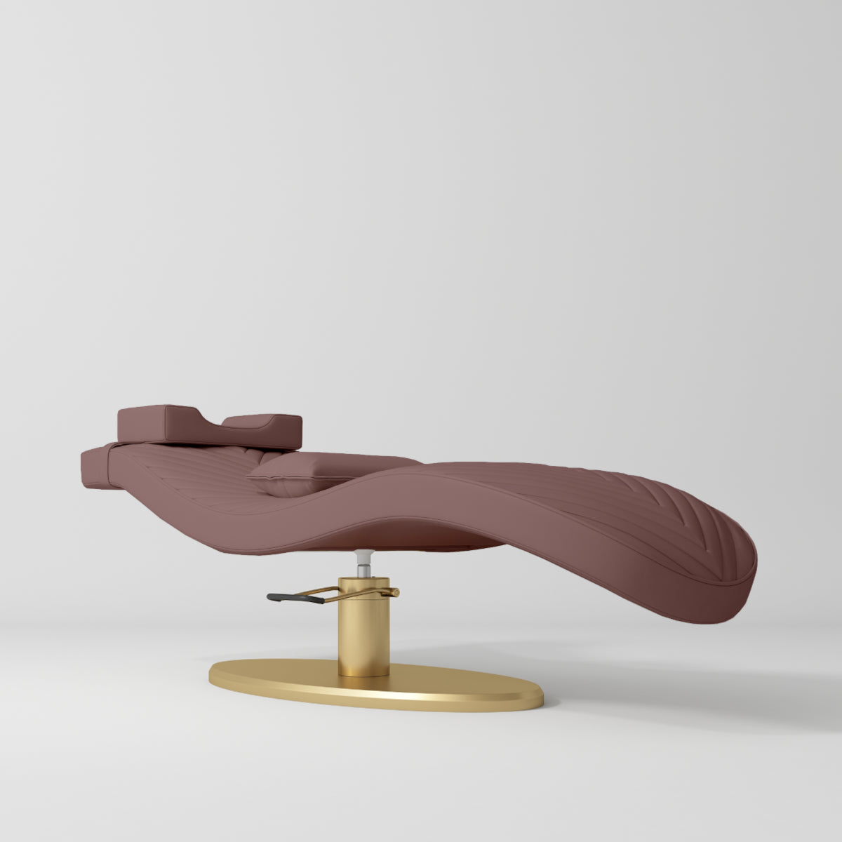 Manufakturo Royale Luxury & Ergonomic Beauty Lash Bed Gold Base Dusty Rose - close-up of the upholstery and construction details