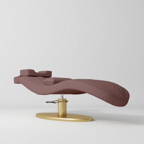 Manufakturo Royale Luxury & Ergonomic Beauty Lash Bed Gold Base Dusty Rose - close-up of the upholstery and construction details