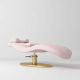 Manufakturo Royale Luxury & Ergonomic Beauty Lash Bed Gold Base Light Pink - displayed in a professional treatment-room setting