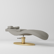Manufakturo Royale Luxury & Ergonomic Beauty Lash Bed Gold Base Pearl Greige - close-up of the upholstery and construction details