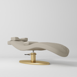 Manufakturo Royale Luxury & Ergonomic Beauty Lash Bed Gold Base Stone Taupe - close-up of the upholstery and construction details