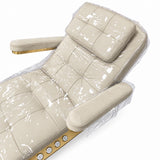 Saphir B clear protective covers on the quilted backrest, fitted cushion and armrests, on a white background