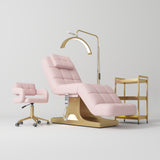 Manufakturo Saphir version A Light Pink - 4-Piece Beauty Studio Set: Luxury Bed, Chair, Lamp & Trolley - close-up of a construction detail