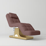 Manufakturo Saphir version A Luxury Electric Lash Beauty Bed - Hand & Foot Controls Dusty Rose - close-up of the upholstery and construction details