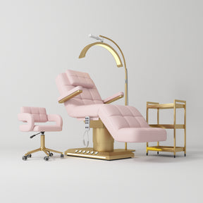 Manufakturo Saphir version B Light Pink - 4-Piece Beauty Studio Set: Luxury Bed, Chair, Lamp & Trolley - close-up of a construction detail