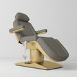 Manufakturo Virtue Luxury Electric Beauty Bed, 360° Rotation, Gold Titanium Frame Deep Ash - close-up of the upholstery and construction details