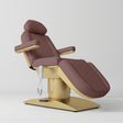 Manufakturo Virtue Luxury Electric Beauty Bed, 360° Rotation, Gold Titanium Frame Dusty Rose - close-up of the upholstery and construction details