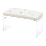 Momo Diamond Manicure Hand Rest Ecru - isolated on a white background