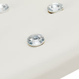 Momo Diamond Manicure Hand Rest Ecru - product displayed with its packaging on a dark background