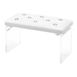 Momo Diamond Manicure Hand Rest Velour Ecru - isolated on a white background