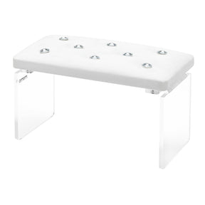 Momo Diamond Manicure Hand Rest Velour Ecru - isolated on a white background