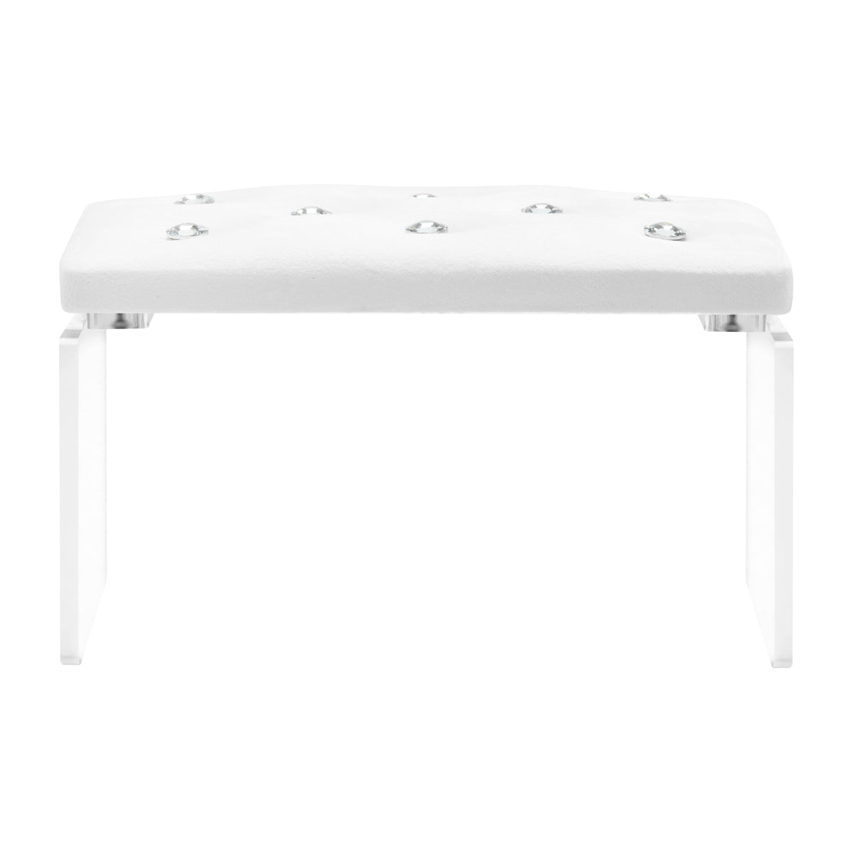 Momo Diamond Manicure Hand Rest Velour Ecru - isolated on a white background