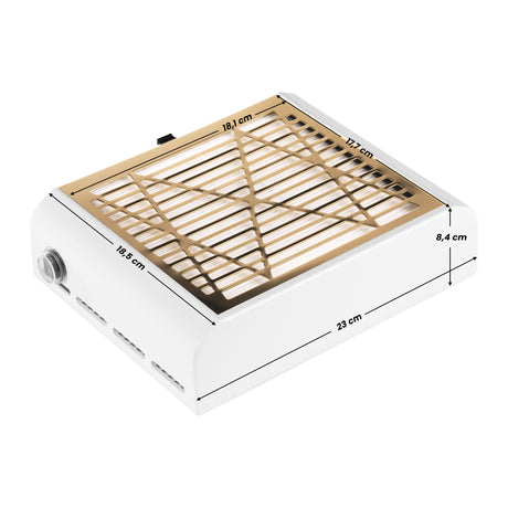 Momo J-23 Cassette Nail Dust Collector Gold - device housing and functional components shown on a white background