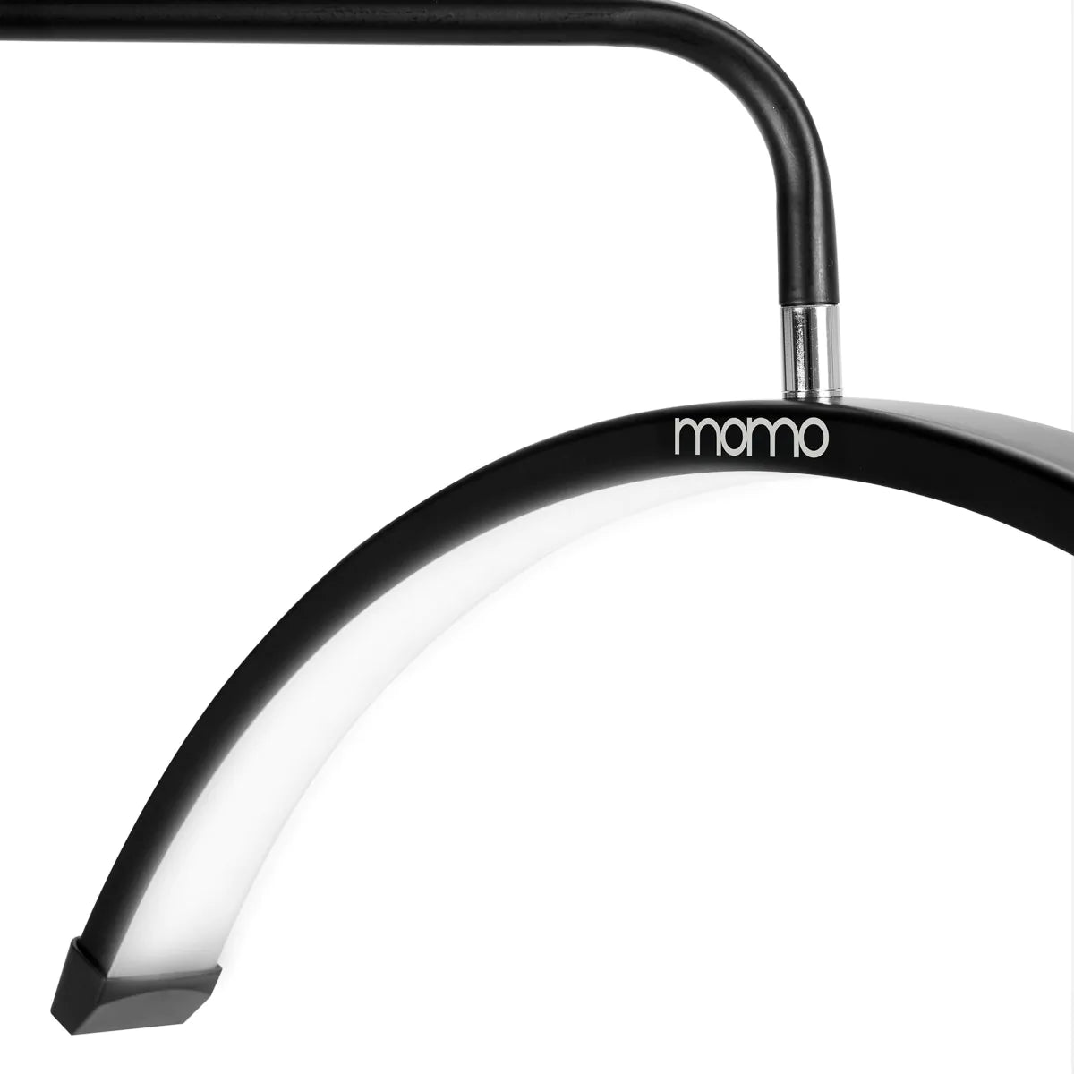Momo MX6 black eyelash treatment lamp with curved LED head, close-up view