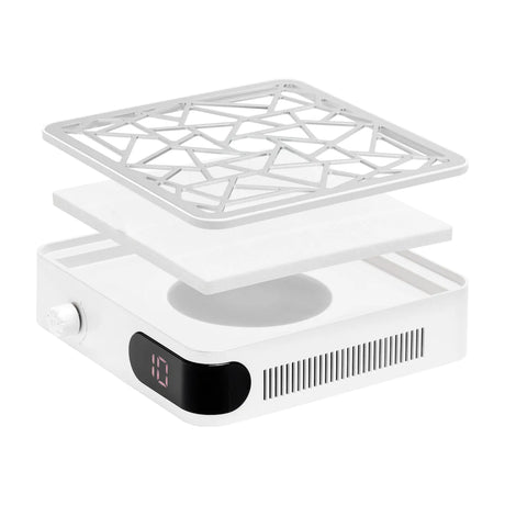 Momo P10 Pro Professional Nail Dust Collector White - main unit with included components on a white background