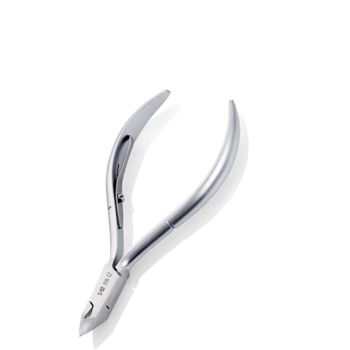 Nghia Export Cuticle Nippers C-02 Jaw 12 - stainless-steel nippers with the cutting jaws visible on a white background
