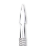 Nghia Export P-01 Stainless-Steel Cuticle Pusher - stainless-steel cuticle pusher with the working tip visible on a white background