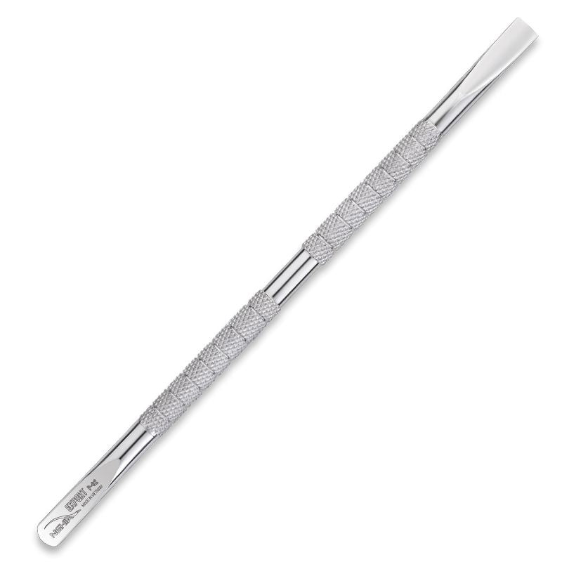 Nghia Export P-02 Stainless-Steel Cuticle Pusher - stainless-steel cuticle pusher with the working tip visible on a white background