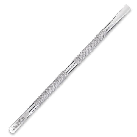 Nghia Export P-02 Stainless-Steel Cuticle Pusher - stainless-steel cuticle pusher with the working tip visible on a white background