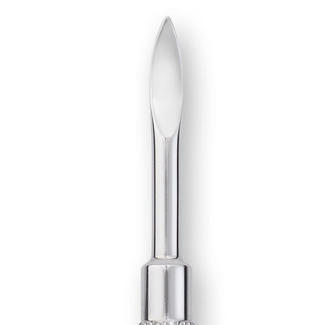 Nghia Export P-03 Manicure Cuticle Pusher Stainless Steel - stainless-steel cuticle pusher with the working tip visible on a white background