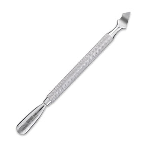Nghia Export P-05 Stainless-Steel Cuticle Pusher - stainless-steel cuticle pusher with the working tip visible on a white background