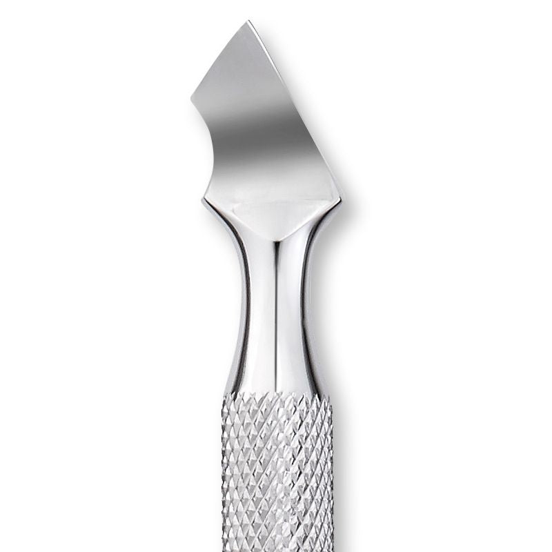 Nghia Export P-05 Stainless-Steel Cuticle Pusher - stainless-steel cuticle pusher with the working tip visible on a white background