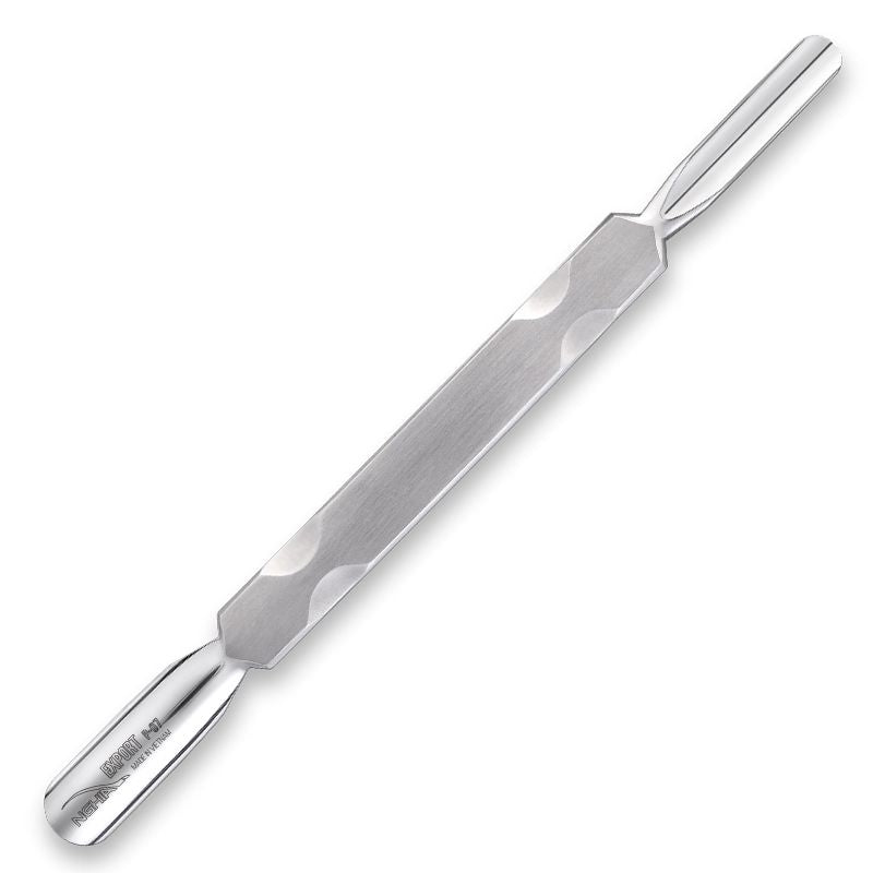 Nghia Export P-07 Manicure Cuticle Pusher Stainless Steel - stainless-steel cuticle pusher with the working tip visible on a white background