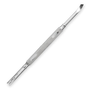 Nghia Export P-09 Stainless-Steel Cuticle Pusher - stainless-steel cuticle pusher with the working tip visible on a white background