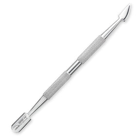 Nghia Export P-10 Stainless-Steel Cuticle Pusher - stainless-steel cuticle pusher with the working tip visible on a white background