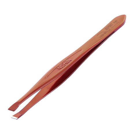 Nghia Export T-01 Tweezers Brown - close-up of the tweezer arms and precision tips on a white background