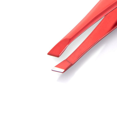 Nghia Export T-01 Tweezers Red - close-up of the tweezer arms and precision tips on a white background