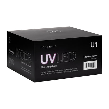 Ocho Nails 8 UV/LED Nail Lamp 84W White - device housing and functional components shown on a white background