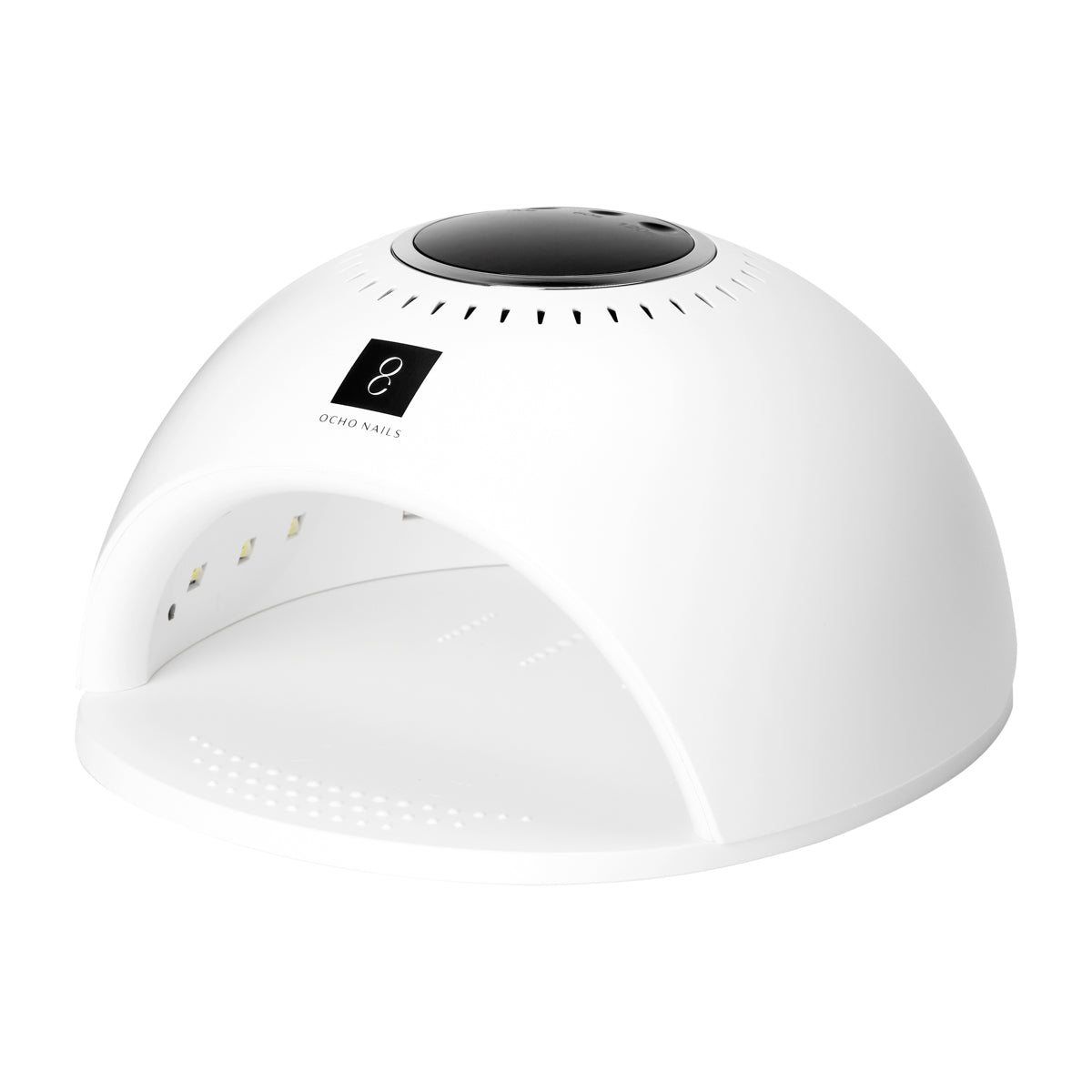 Ocho Nails 8 UV/LED Nail Lamp 84W White - main unit with included components on a white background