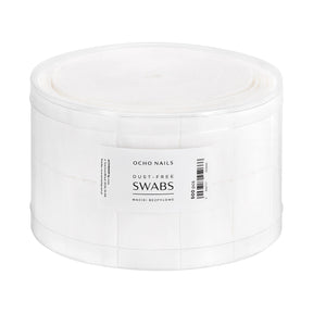 Ocho Nails Dust-Free Swabs - 500 Pack - arranged with the included components on a white background