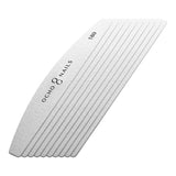 Ocho Nails Half-Moon Metal Nail File Replacement Sheets 180 Grit - 10 Pack - isolated on a white background