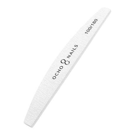 Ocho Nails Half-Moon Nail File 100/180 Safe Pack - isolated on a white background