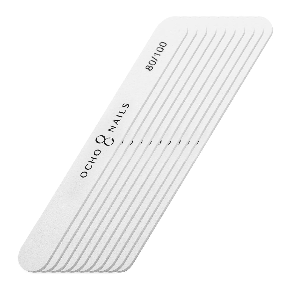 Ocho Nails Straight Nail File 80/100 10pcs - isolated on a white background