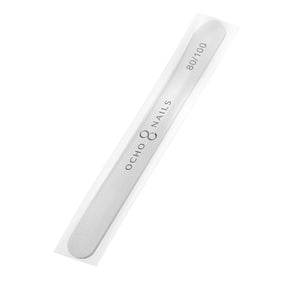 Ocho Nails Straight Nail File 80/100 Safe Pack - isolated on a white background