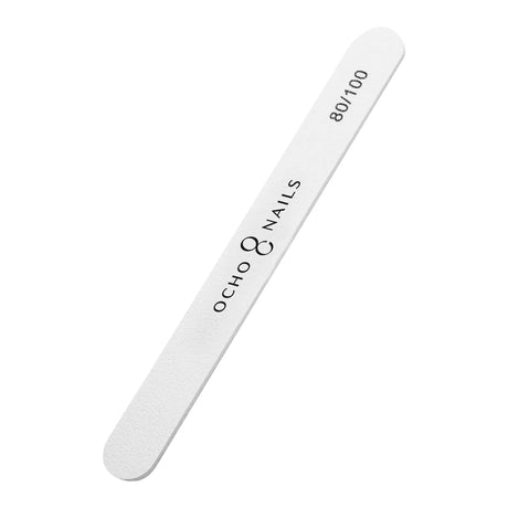 Ocho Nails Straight Nail File 80/100 Safe Pack - isolated on a white background