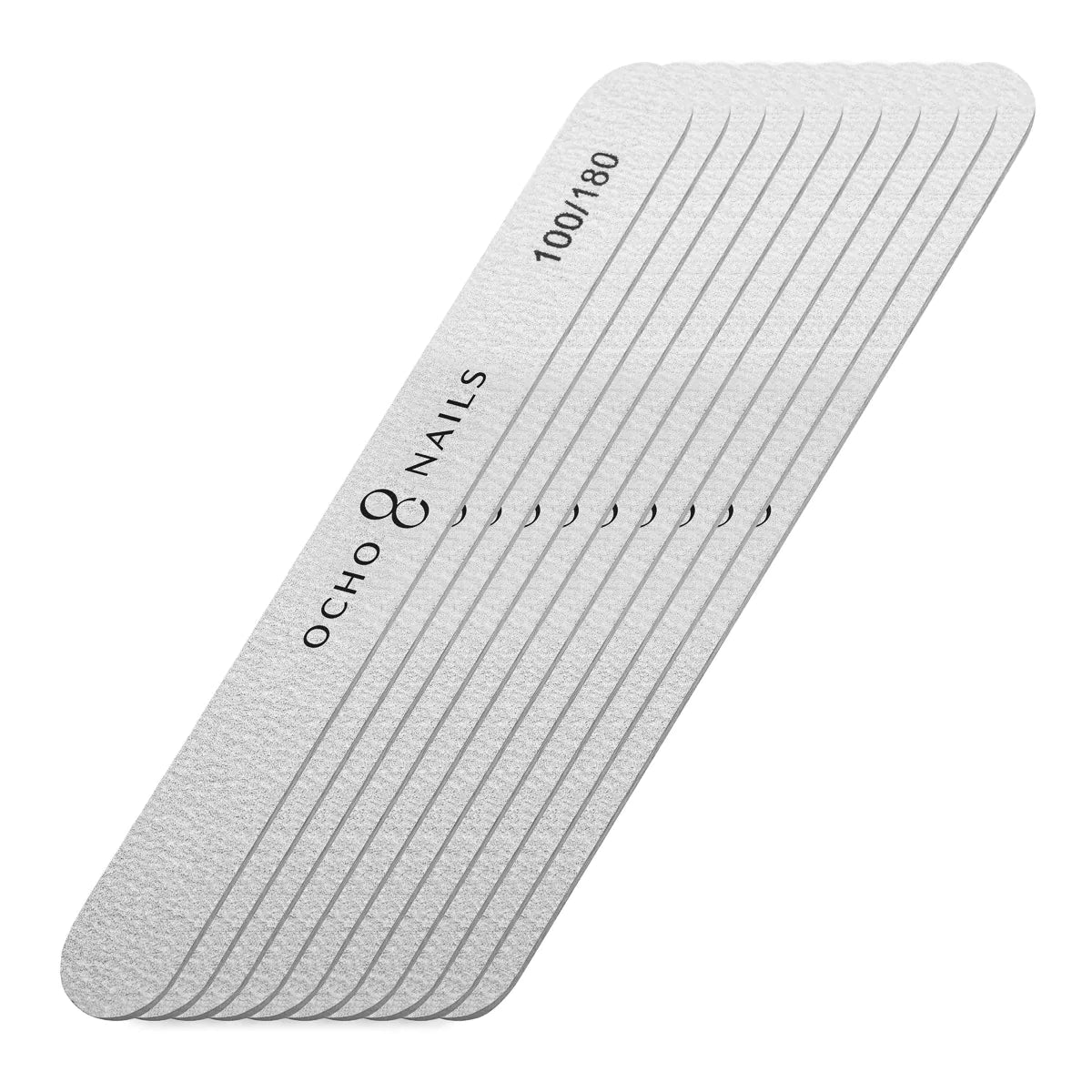 Ocho Nails Straight Slim Nail File 100/180 10pcs - isolated on a white background