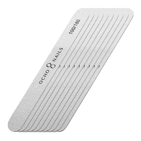 Ocho Nails Straight Slim Nail File 100/180 10pcs - isolated on a white background