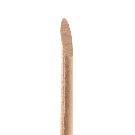 Ocho Nails Wooden Manicure Cuticle Sticks 100pcs - stainless-steel cuticle pusher with the working tip visible on a white background