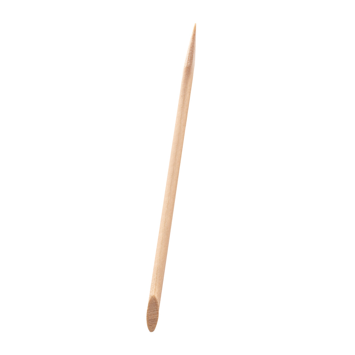Ocho Nails Wooden Manicure Cuticle Sticks 100pcs - stainless-steel cuticle pusher with the working tip visible on a white background